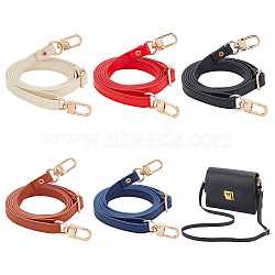 WADORN 5Pcs 5 Colors PU Imitation Leather Adjustable Bag Straps, with Alloy Swivel Hook, for Crossbody Bag Handle Accessories, Mixed Color, 72~130x1.2cm, 1pc/color(FIND-WR0009-78B)