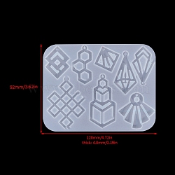 Food Grade DIY Silicone Pendant Molds, Resin Casting Molds, For UV Resin, Epoxy Resin Jewelry Making, White, Polygon, 9.2x12x0.48cm(PW-WG16140-01)