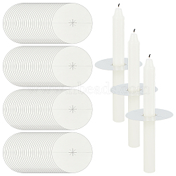 Aluminized Paper Candle Tray, Candles Drip Protectors, Flat Round, Silver, 8x0.03cm(AJEW-WH0470-86)