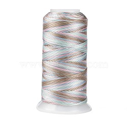 Segment Dyed Round Polyester Sewing Thread, for Hand & Machine Sewing, Tassel Embroidery, Silver, 12-Ply, 0.8mm, about 300m/roll(OCOR-Z001-B-02)