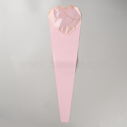 OPP Plastic Flower Wrapping Paper Single Rose Packaging Bag, Pink, 500x145x0.2mm, 20pcs/set(FIND-WH0518-88)