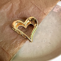 Hollow Heart Shape Alloy Claw Hair Clips, for Women Girls, Golden, 60mm(PW23090248408)