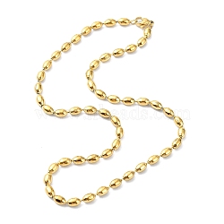 304 Stainless Steel Necklaces, Oval, Golden, 15.75 inch(40cm)(STAS-B068-01G)