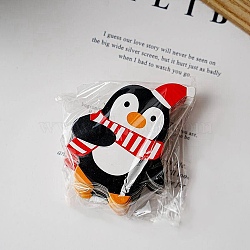 Christmas Theme Penguin Shape Paper Candy Lollipops Cards, for Baby Shower and Birthday Party Decoration, Black, 8x6.2x0.04cm, about 50pcs/bag(CDIS-I003-02)