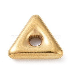 304 Stainless Steel Spacer Beads, Triangle, Golden, 16.5x18.5x4.5mm, Hole: 4mm(STAS-A088-06G)