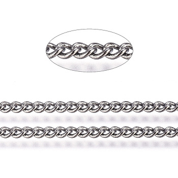 Brass Curb Chains, Twisted Chains, Soldered, with Spool, Gunmetal, 2x1.2x0.3mm, about 82.02 Feet(25m)/roll