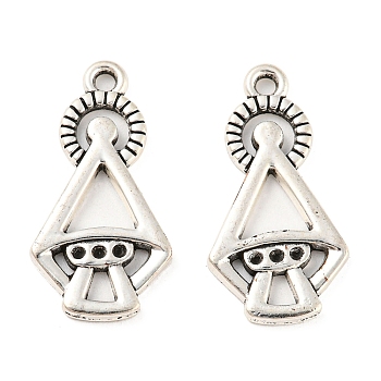 Tibetan Style Alloy Pendant Rhinestone Settings, Cadmium Free & Lead Free, Triangle, Antique Silver, Fit for 1mm Rhinestone, 26x13.5x2mm, Hole: 1.8mm, about 632pcs/1000g