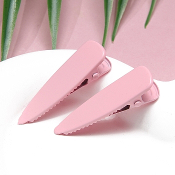 Macaron Color Alloy Alligator Hair Clips, Hair Accessories for Girls Women, Teardrop, Pink, 40x14mm