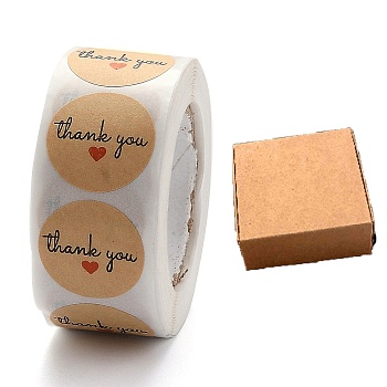 30Pcs Eco-Friendly Square Folding Kraft Paper Shipping Box, Mailing Box, with Round Dot Thank You Stickers, Brown, Gift Box: 10.5x10.5x4cm