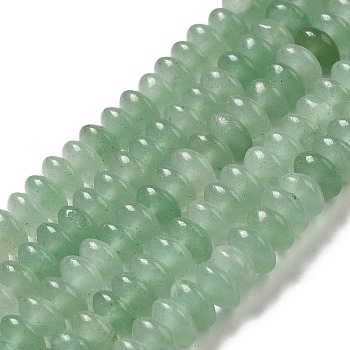 Natural Green Aventurine Beads Strands, Saucer Beads, Rondelle, 6.5x3mm, Hole: 1mm, about 118~119pcs/strand, 15.35''(39cm)