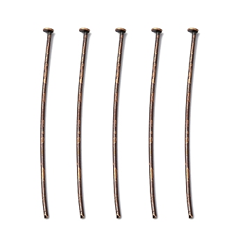 Iron Flat Head Pins, Cadmium Free & Nickel Free & Lead Free, Red Copper Color, Size: about 4.0cm long, 0.75~0.8mm thick, head: 2mm, about 5290pcs/1000g