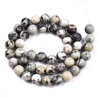 Natural Dendritic Jasper Beads Strands(G-T129-17)-2