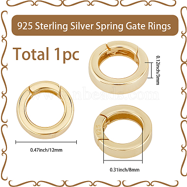 1pc 925 bagues &agrave; ressort en argent sterling(STER-SC0001-65B)-2