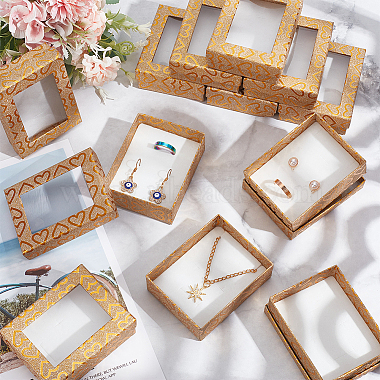 Heart Print Rectangle Paper Storage Gift Boxes with Clear Window(CON-WH0095-36A)-5