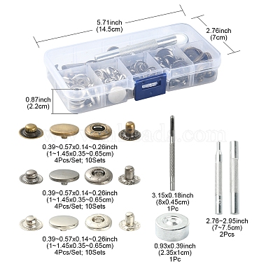 30 Sets 3 Colors Brass Snap Button Kits(TOOL-YW0001-19)-3