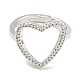 Heart Rack Plating Brass Micro Pave Cubic Zirconia Heart Adjustable Rings for Women(RJEW-F162-12P)-2