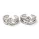 Rack Plating Brass Micro Pave Cubic Zirconia Flat Round Cuff Earrings(EJEW-E290-09P)-1