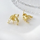Flower of Life Brass Stud Earrings Findings(PW-WG39627-01)-1