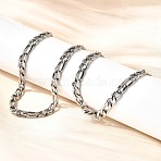 5MM 304 Stainless Steel Figaro Chains Necklaces for Women, PVD Vacuum Plating, Long-Lasting Plated, Non-Tarnish, Stainless Steel Color, 23.82 inch(60.5cm)(NJEW-B134-07A-P)