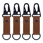 4Pcs PU Leather Belt Keychains, Car Key Keychains, with Alloy Key Rings & Snap Clasps, Black, Saddle Brown, 115~130mm(AJEW-PH0010-27B)