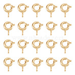40Pcs Brass Spring Ring Clasps, Rack Plating, Nickel Free, Real 18K Gold Plated, 9x7x1.5mm, Hole: 1.6mm(KK-TA0008-85G-01)