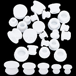 30Pcs 5 Style Silicone Bottle Seal Plug, Reusable Replacement Bottle Stopper, White, 10~17x9~10.5mm, Pin: 6~13mm, 6pcs/style(AJEW-GF0008-09B)