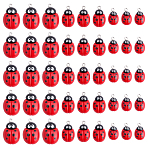 30Pcs 3 Styles Opaque Resin Pendants, with Iron Loop, Ladybug, Red, 19~29x11~18.5x5~7.5mm, Hole: 2mm, 10pcs/style(RESI-ME0001-39)