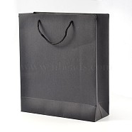 Rectangle Kraft Paper Bags, Gift Bags, Shopping Bags, with Nylon Cord Handles, Black, 40x30x10cm(AJEW-L049D-01)