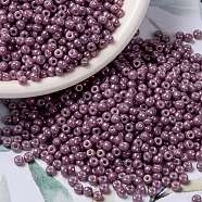 MIYUKI Round Rocailles Beads, Japanese Seed Beads, (RR1867) Opaque Dark Orchid Luster, 8/0, 3mm, Hole: 1mm, about 422~455pcs/10g(X-SEED-G008-RR1867)
