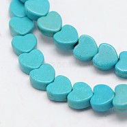 Dyed Synthetical Turquoise Heart Bead Strand, Medium Turquoise, 5x6x3mm, Hole: 1mm, about 79pcs/strand, 15.7 inch(G-P083-88B)
