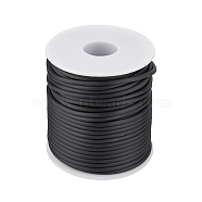 25M Hollow Pipe PVC Tubular Synthetic Rubber Cord, Wrapped Around White Plastic Spool, Black, 3mm, Hole: 1.5mm, about 27.34 Yards(25m)/Roll(RCOR-DC0001-02)