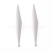 201 Stainless Steel Stud Earring Findings, with Horizontal Loop and 316 Stainless Steel Pin, Rhombus, 925 Sterling Silver Plated, 46x8mm, Hole: 1.4mm, Pin: 0.7mm(STAS-K241-27S)