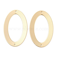 Brass Connector Charms, Oval Ring Links, Real 18K Gold Plated, 44x27x0.5mm, Hole: 1.4mm(KK-Q789-12G)