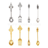 Tibetan Style Alloy Big Pendants, Cadmium Free & Lead Free, Fork Shape, Antique Silver & Golden, 32pcs/set(TIBEP-TA0001-03)