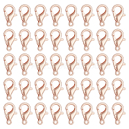 5 Bags Brass Lobster Claw Clasps, Long-Lasting Plated, Real Rose Gold Filled, 12x7.5x2.5mm, Hole: 1.2mm, about 10pcs/bag(FIND-BC0005-20RG)