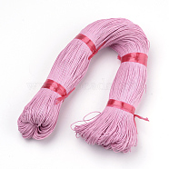Waxed Cotton Cord, Hot Pink, 1mm, about 360yard/bundle(330m/bundle)(YC-S007-1mm-140)