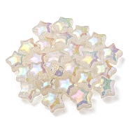 UV Plating Rainbow Iridescent Transparent Crackle Acrylic Beads, Star, Pale Goldenrod, 20x21.5x13mm, Hole: 3mm(OACR-P010-09E)
