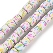 Handmade Polymer Clay Beads Strand, Column, Magenta, 6~7.5x5.5~7mm, Hole: 1.7~2.3mm, about 54~65pcs/strand, 15.83~16.69''(40.2~42.4cm)(CLAY-Z002-01H)