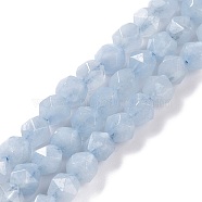 Natural Aquamarine Beads Strands, Faceted, Round, 6mm, Hole: 1.2mm, about 65~66pcs/strand, 15.47''(39.3cm)(G-P488-03A)
