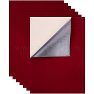 Jewelry Flocking Cloth, Self-adhesive Fabric, Plastic Skin Packing, Red, 40x28.9~29cm, 12pcs/set(TOOL-BC0008-52)