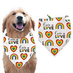 Cotton Dog's Kerchief, Triangle Pet's Bandana, Rainbow, 380x780mm(AJEW-WH0503-039)