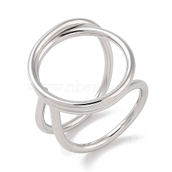 Non-Tarnish 304 Stainless Steel Finger Rings for Women, Ring, Stainless Steel Color, Inner Diameter: 19mm(RJEW-G315-01P)