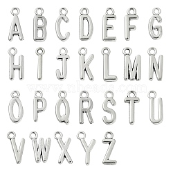 130Pcs 26 Styles Tibetan Style Alloy Pendants, Alphabet, Antique Silver, 15~16x6~8x2mm, Hole: 2mm, 5pcs/style(TIBEP-CJ0003-25)