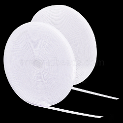 4 Rolls 2 Style Polyester Magic Tapes, Hook & Loop Tapes, White, 6x1.8mm, 5m/roll, 2 style/rolls (FIND-FG0002-78)