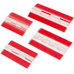 Gorgecraft 4Pcs 4 Style Acrylic Self Adhesive Hinge, Rectangle, Red, 45~100x35~44x6~6.5mm, 1pc/style(FIND-GF0002-83)
