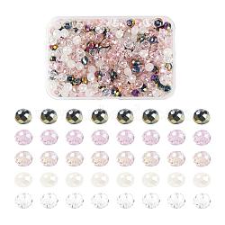 500Pcs 5 Colors Mixed Styles Glass Beads, Faceted, Rondelle, Mixed Color, 100pcs/color(EGLA-LS0001-03)