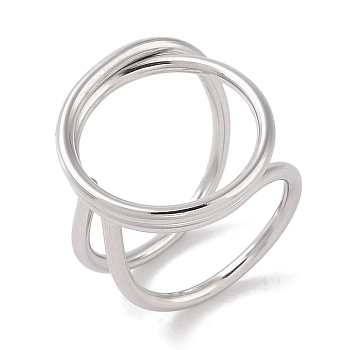 304 Stainless Steel Finger Rings for Women, Ring, Stainless Steel Color, Inner Diameter: 19mm