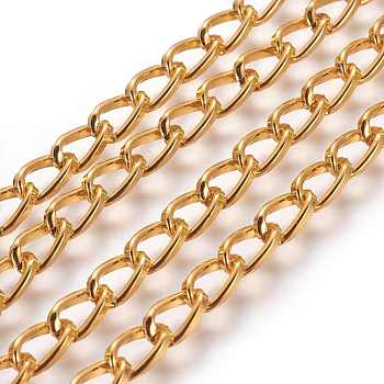 Aluminium Twisted Chains Curb Chains, Unwelded, Oxidated in Golden, Link:5x9mm