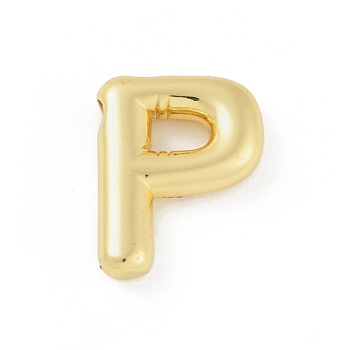 Rack Plating Brass Pendants, Long-Lasting Plated, Lead Free & Cadmium Free,  Real 18K Gold Plated, Letter P, 17.5x13x4mm, Hole: 1.8mm