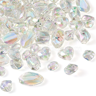 cheriswelry 90pcs 6 style placage uv perles acryliques irisées arc-en-ciel transparentes(OACR-CW0001-04)-3